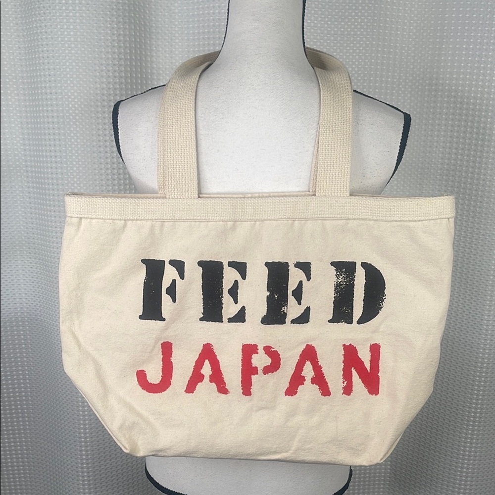 FEED Project Japan Organic Cotton Canvas Tote Bag Market Shopping USA NEW